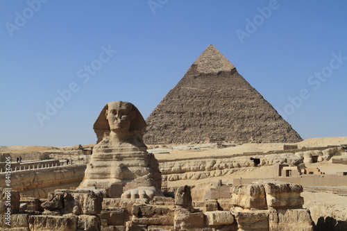 Naklejka - mata magnetyczna na lodówkę Die Pyramiden und Sphinx von Gizeh in Ägypten