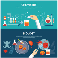 Wall Mural - chemistry and biology education concept