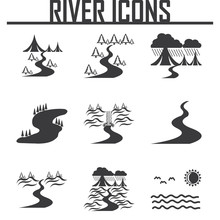 River  And Landscape Icons