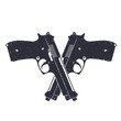 crossed modern textured pistols, vector, eps10