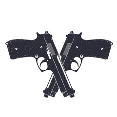 Wall Mural - crossed modern textured pistols, vector, eps10