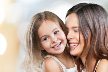 Canvas Print - Mum, teeth, hugging.