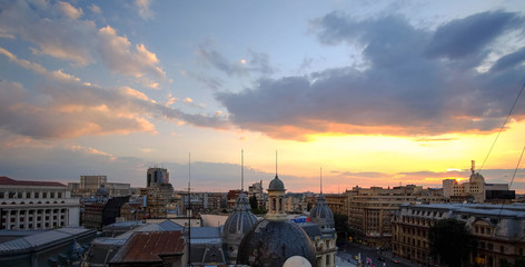 Wall Mural - BUCHAREST, RO, MAY 28 2015 -- University Square Sunset