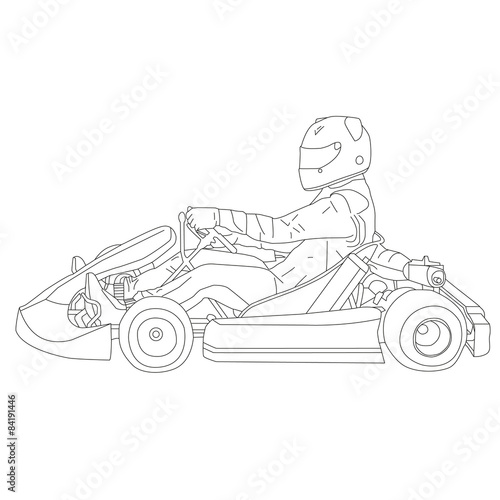 Go Kart Illustration Vektor Stock-Vektorgrafik | Adobe Stock