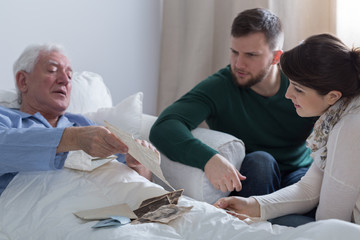 Canvas Print - Sick man and old letter