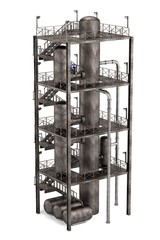 Wall Mural - 3d render of industrial building - hydrotreater