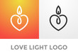 Heart candle light logo