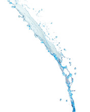 Water Pouring Isolated On The White Background