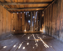 Interior Of A Rustic Old Wooden Barn