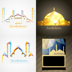 vector attractive set of ramadan kareem festival background illu