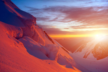 Wall Mural - sunrise in the mountains