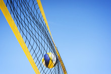 Beachvolley Ball Caught In Net