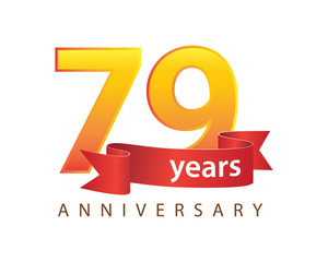 Wall Mural - 79 Years Anniversary Logo