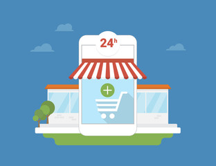 Wall Mural - e-commerce mobile application