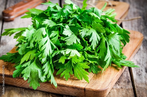 Cuadros en Lienzo organic fresh bunch of parsley closeup