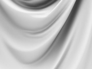 White Abstract Folds Of Fabric Silk Satin Cloth Background