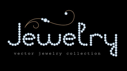jewelry banner with diamond jewelry letters