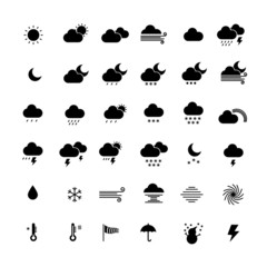 collection of weather icons on white background. vector illustra