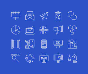 Aufkleber - Business and marketing line icons set