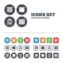 Louvers Icons. Plisse, Vertical And Rolls.
