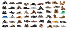 Collection Of Male Shoes Over White Background