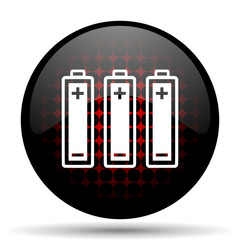 Aufkleber - battery red glossy web icon