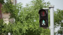 Red Traffic Light Turning Green