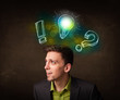 © ra2 studio - teenager with hand drawn light bulb illustration