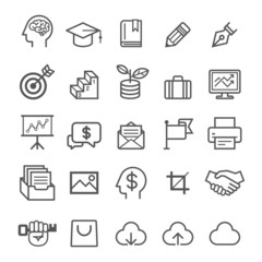 Business education icons. Vector illustration