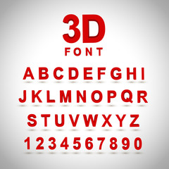 Wall Mural - 3D red font design set