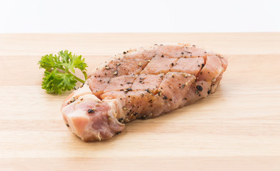 raw meat pork steak with black pepper