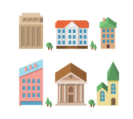 Wall Mural - Buildings. Vector 3d houses