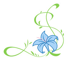 Beautiful Blue Lily Flowers Illustration