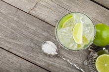 Classic Margarita Cocktail With Salty Rim