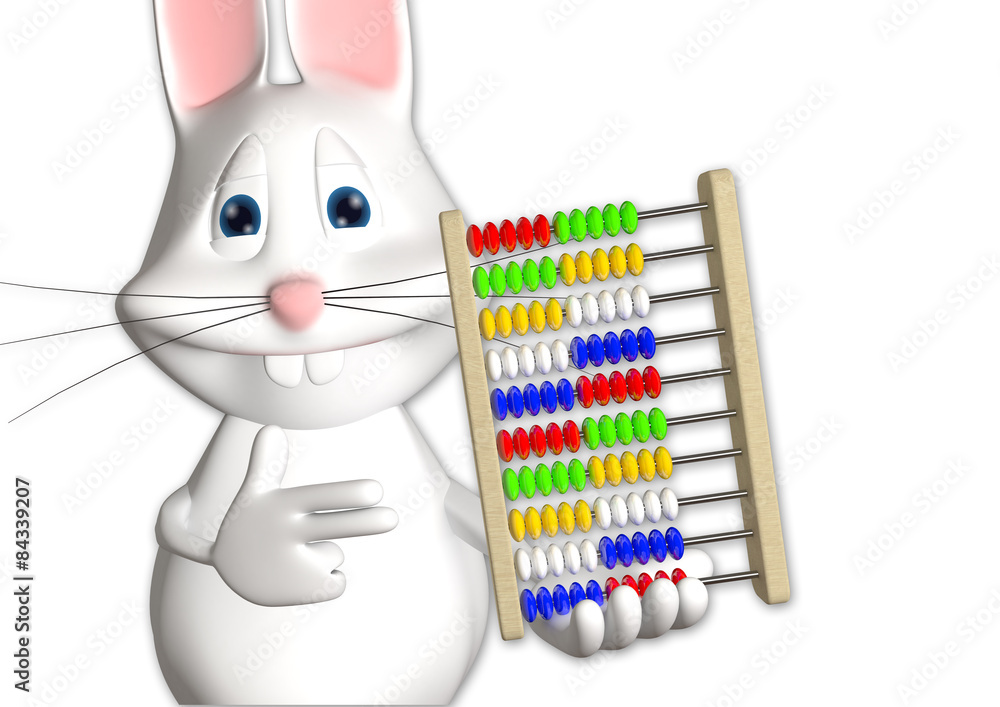 Hase Abakus Mathematik Rechnen 3d Weiss Zeigen Comic Stock Gamesageddon