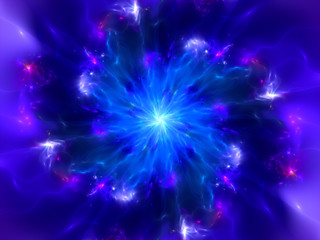 Wall Mural - Magical blue explosion in space