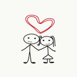 © vvalentine - stick figure couple with heart shaped above