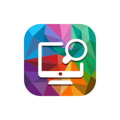 Wall Mural - Geometric App Button