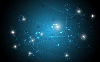 Wall Mural - vector abstract molecular structure background