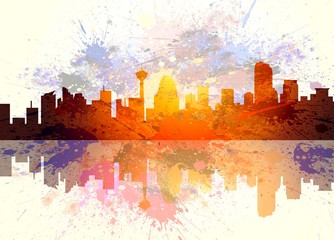 Wall Mural - Splash Calgary City Skyline