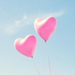 Poster - Pink heart balloons