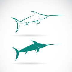 Wall Mural - Vector image of an sailfish on white background