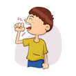 Boy Coughing Illustration