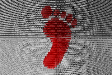 Wall Mural - binary code digital footprint