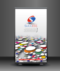 Wall Mural - global business roll up banner design