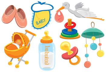 Wall Mural - baby stuff cartoon icon