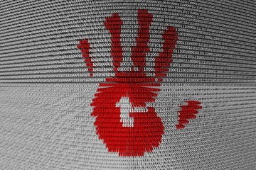 Wall Mural - binary code digital footprint