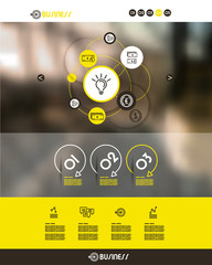 Wall Mural - yellow website transparent template with bulb
