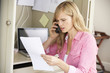 Woman Working In Home Office On Phone