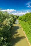 Fototapeta Dziecięca - River and countryside in sping season, Tuscany